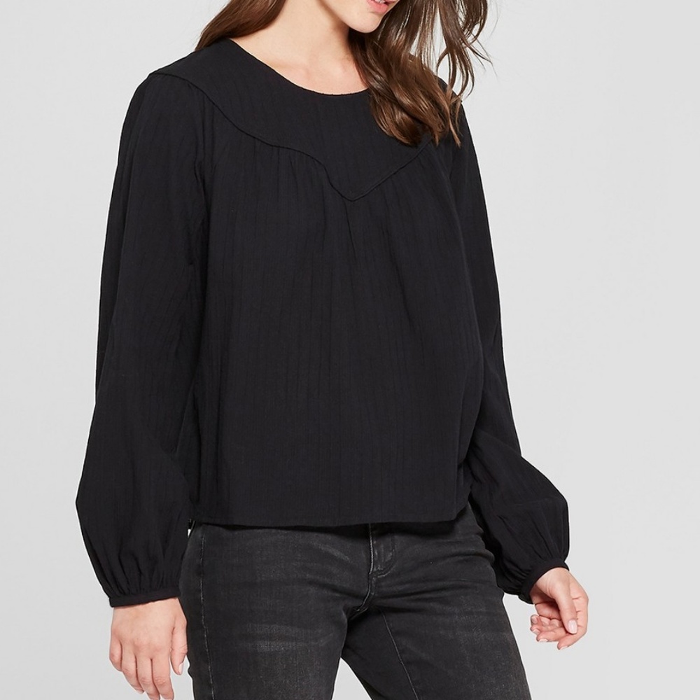 CLOSET CLOSING | Long-Sleeve Yoke-Detail Blouse
